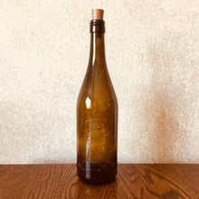 Load image into Gallery viewer, Custom Etched Split Monogram Wine Bottle With Twinkle Fairy Lights Powered From Cork