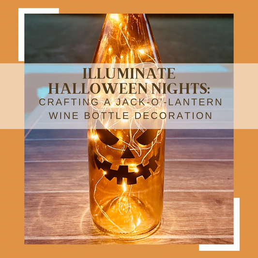 Illuminate Halloween Nights: Crafting a Jack-O'-Lantern Wine Bottle Decoration
