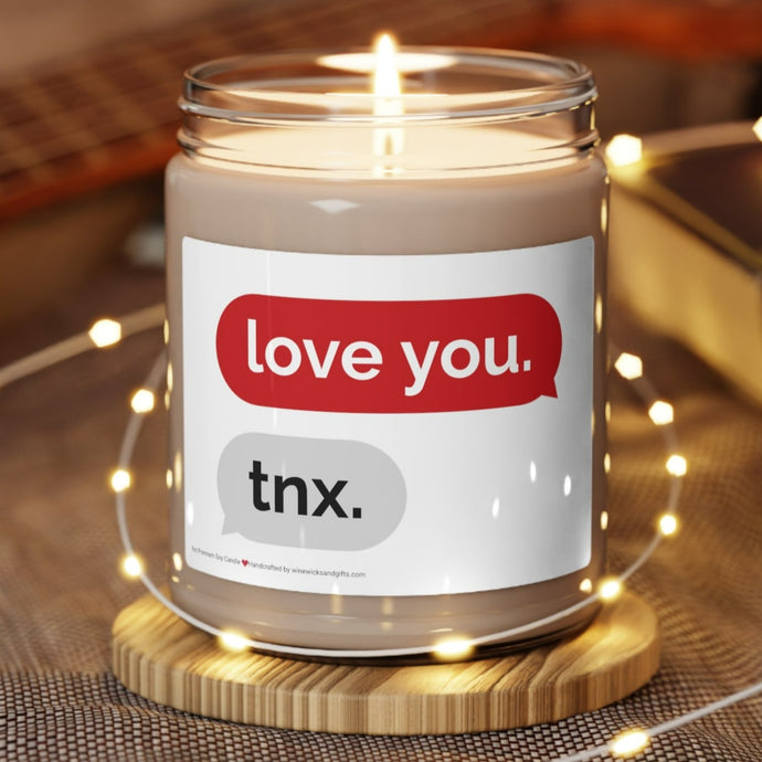 Love You Text Scented Soy Candle, 9oz Soy Candle, Creative Gift