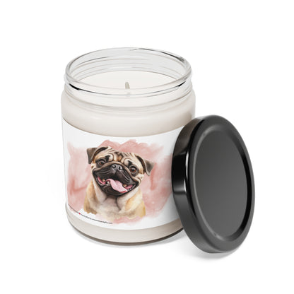 Pug Soy Candle, 9oz Scented Candle, Dog Lover Candle