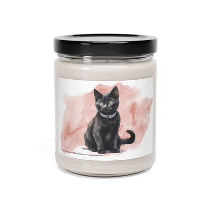 Black Cat Soy Candle, 9oz Scented Candle, Cat Lover Candle
