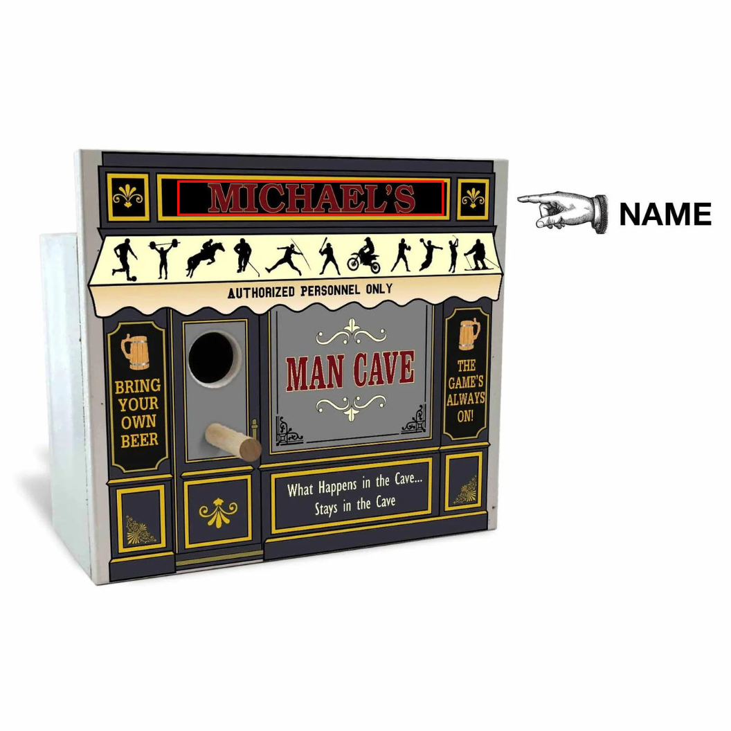 Customized Man Cave Birdhouse Boxes