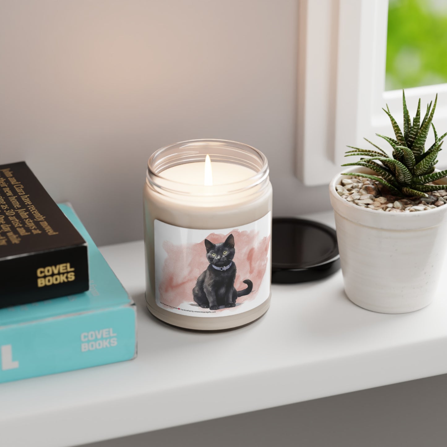 Black Cat Soy Candle, 9oz Scented Candle, Cat Lover Candle
