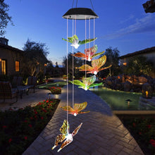 Load image into Gallery viewer, Butterfly Wind Chime LED Solar Garden Light - Includes Hanging Wire