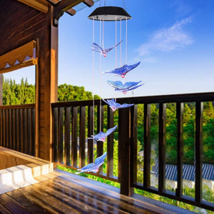 Butterfly Wind Chime LED Solar Garden Light - Includes Hanging Wire