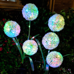 Allium Flower LED Solar Light 2-Pack - Includes Outdoor Garden Stakes for Your Yard