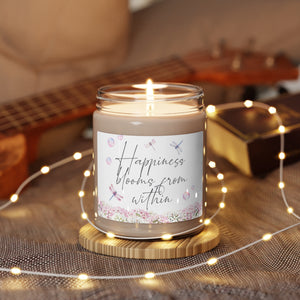 Happiness Blooms from Within Scented Soy Candle, 9oz Soy Candle, Creative Gift