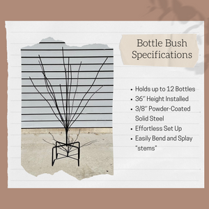Wine Bottle Tree Bush - Organize & Display 12 Bottles with Style - Sturdy Powder-Coated Steel