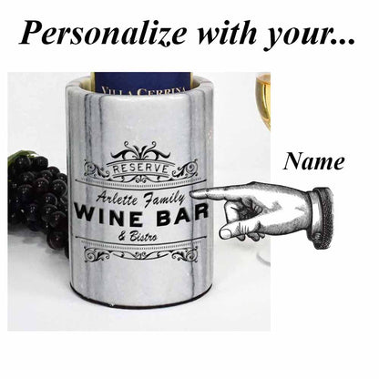 Wine Bar Marble Wine Chiller Custom Engraved