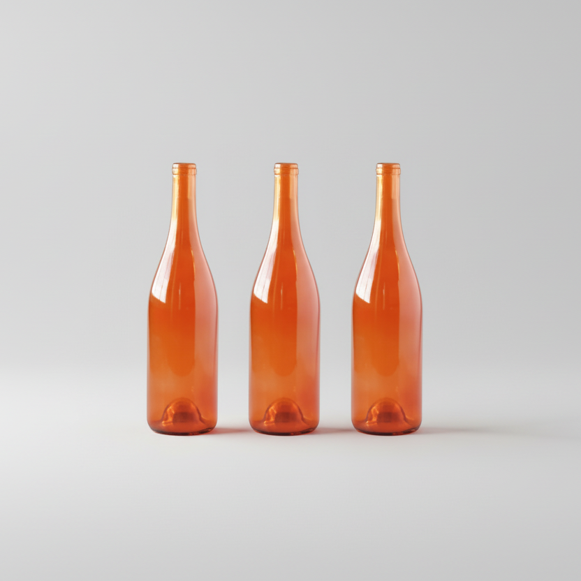 Orange Wine Bottles Set of 3 for Bottle Tree | Garden Decor Replacement Bottles | Outdoor Yard Art Glass | Craft & DIY Display