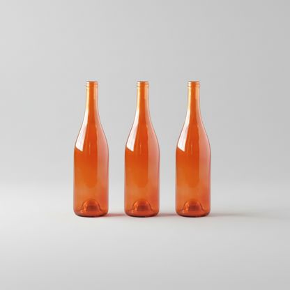 Orange Wine Bottles Set of 3 for Bottle Tree | Garden Decor Replacement Bottles | Outdoor Yard Art Glass | Craft & DIY Display