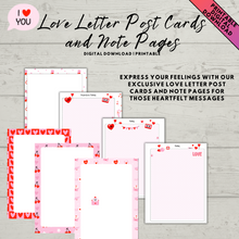 Load image into Gallery viewer, Printable Valentine&#39;s Day Planner, Activities for Valentine&#39;s Day, Valentine&#39;s Stickers, Love Themed Post Cards, PDF
