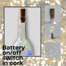 Load image into Gallery viewer, Clear Wine Bottle with Colored Fairy String Lights, 750ml, Battery Operated Lights - DIY Projects and  Décor