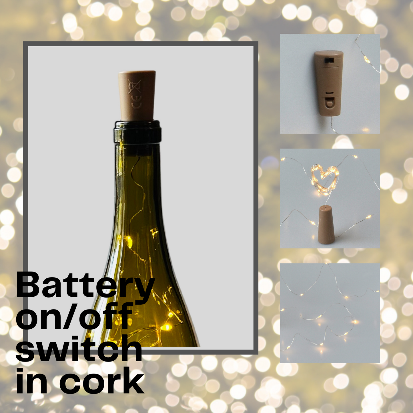 Brown Wine Bottle with Warm White Fairy String Lights, 750ml, Battery Operated Lights - DIY Projects and  Décor