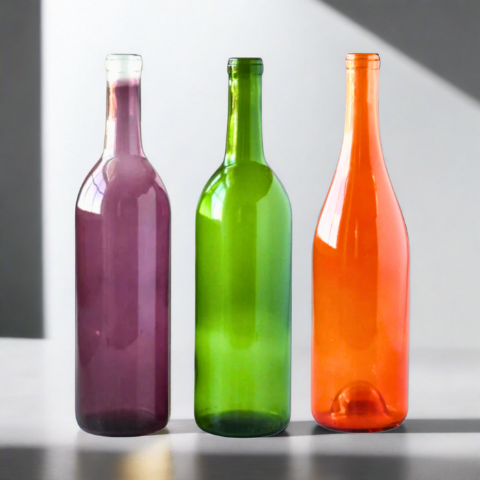 Spring Wine Bottle 3-Pack: Orange, Purple and Green Wine Bottles