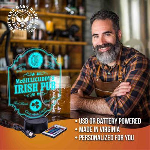 Personalized Irish Pub Bar Light