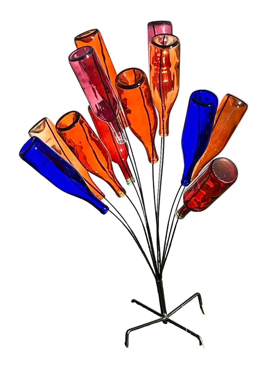 Wine Bottle Tree, Glass Bottle Bush - Organize & Display 12 Bottles with Style - Sturdy Powder-Coated Steel