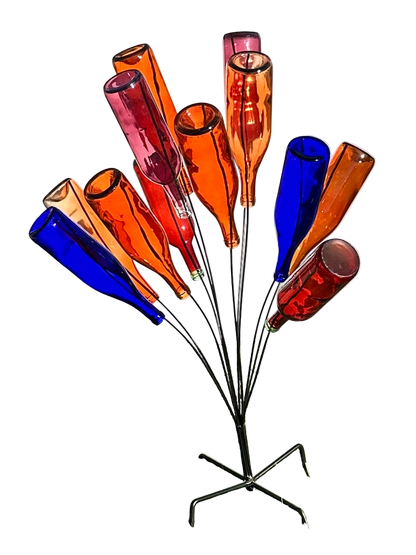 Wine Bottle Tree, Glass Bottle Bush - Organize & Display 12 Bottles with Style - Sturdy Powder-Coated Steel