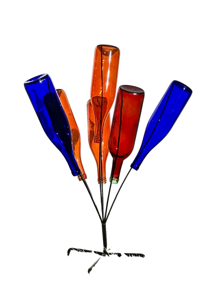 Wine Bottle Tree, Glass Bottle Bush - Organize & Display 12 Bottles with Style - Sturdy Powder-Coated Steel