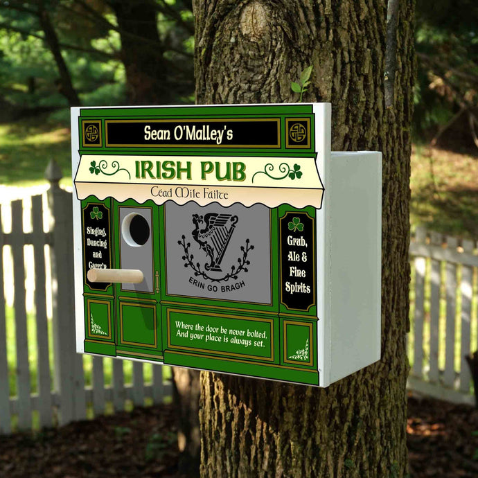 Personalized Irish Pub Birdhouse Nesting Boxes
