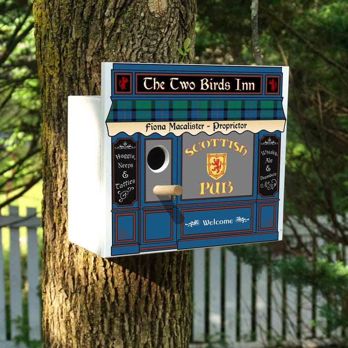 Custom Scottish Pub Birdhouse Nesting Boxes