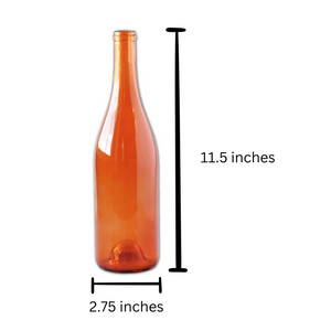 Empty Orange Wine Bottles, 750ml - DIY Projects, Décor and Bottle Trees, Pack of 2