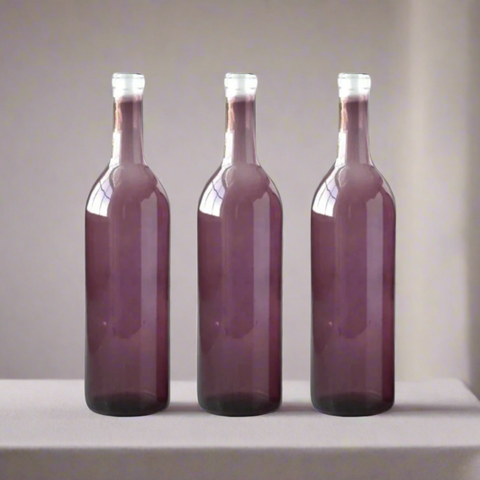 Empty Brandywine Purple Wine Bottles, 750ml - DIY Projects, Décor and Bottle Trees, Pack of 3