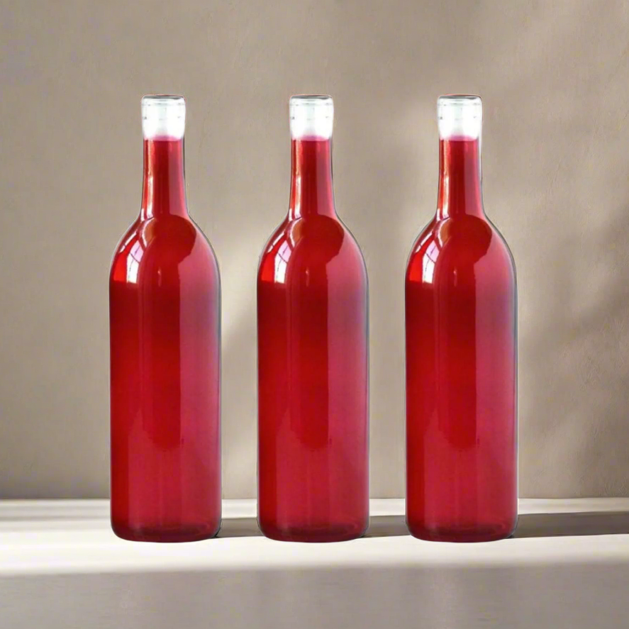 Empty Red Wine Bottles, 750ml -DIY Projects, Decor and Bottle Trees, Pack of 3