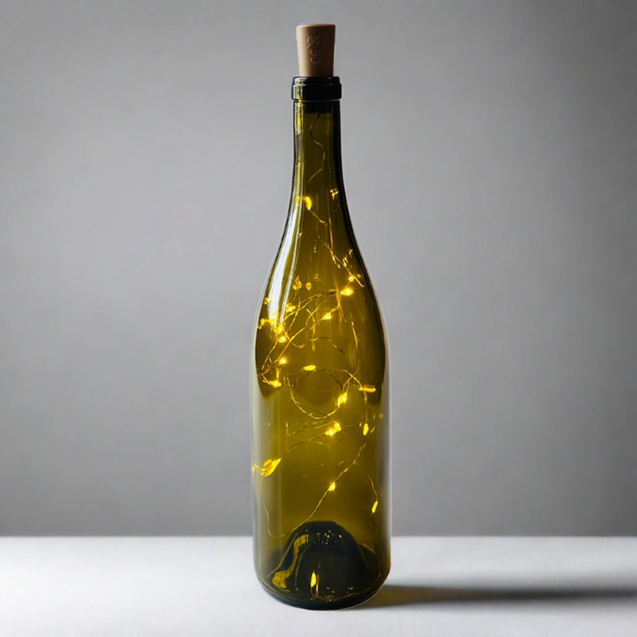 Wine Bottle with Warm White Fairy Lights Powered From Cork, Wine Bottle with Battery Operated Lights