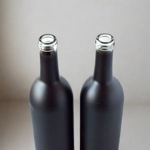 Empty Black Bordeaux Wine Bottle (2 Pack)