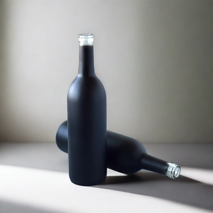 Empty Black Bordeaux Wine Bottle (2 Pack)