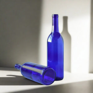 Deep Blue Wine Bottles