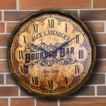 Load image into Gallery viewer, Personalize Your Own Bourbon Bar Quarter Barrel Clock