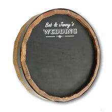Load image into Gallery viewer, Personalized Wedding Quarter Barrel Chalkboard SignPersonalized Wedding Quarter Barrel Chalkboard Sign