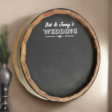 Load image into Gallery viewer, Personalized Wedding Quarter Barrel Chalkboard Sign