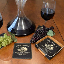 Load image into Gallery viewer, Personalized Chateau Leather Coasters (6-Pack)