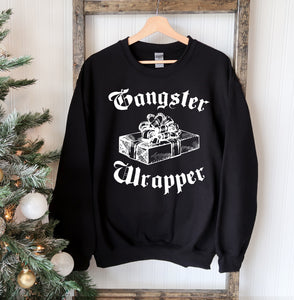 Gangster Wrapper Christmas Sweatshirt, Holiday Sweatshirt, Ugly Sweater