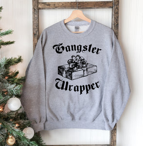 Gangster Wrapper Christmas Sweatshirt, Holiday Sweatshirt, Ugly Sweater