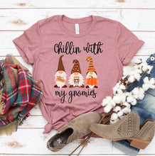Load image into Gallery viewer, Chillin With My Gnomies T-shirt, Fall Shirt, Womans Shirt