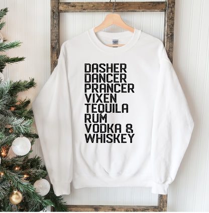 Dasher Dancer Christmas Sweatshirt, Holiday Sweatshirt, Ugly Sweater
