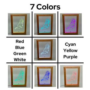 DIY LED Color Changing Lighted Wood Frame with Blank Acrylic Panels, 7 Color Changing LED Lights - Craft Ready