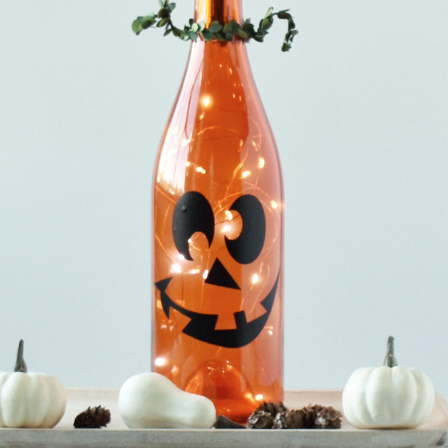 Halloween Wine Bottles with Fairy String Lights, Halloween Decoration, Battery Operated