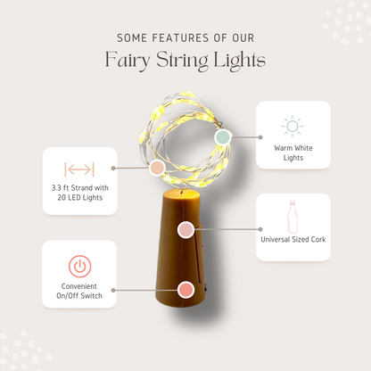 Battery Powered Fairy String Lights - Fits In Any Bottle Or Great To Illuminate Your Decor