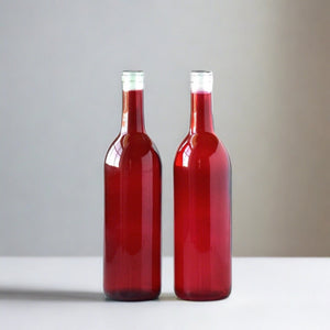 Vibrant Red Wine Bottles