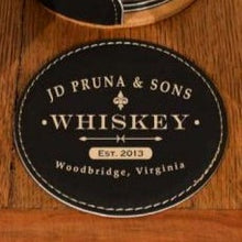 Load image into Gallery viewer, Personalized Classic Spirit Leather Coasters (6-Pack)