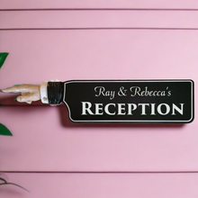 Load image into Gallery viewer, Personalized Wedding Reception Directional Hand Sign Pointer