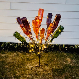 Wine Bottle Tree Bush - Organize & Display 12 Bottles with Style - Sturdy Powder-Coated Steel