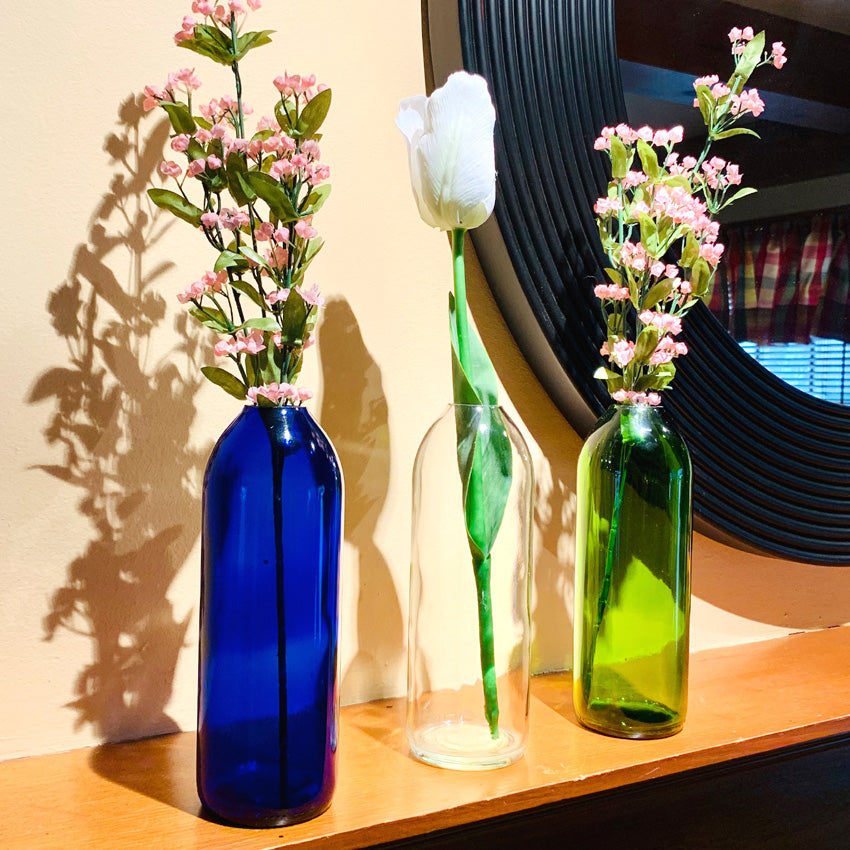 Wine Bottle Flower Vase Gift Pack Set (3-Pack)