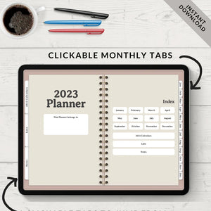 Beige Digital Planner, Weekly Planner, Monthly Planner, 2023 Planner, Planner Bundle, iPad Planner, GoodNotes Planner, Notability Planner