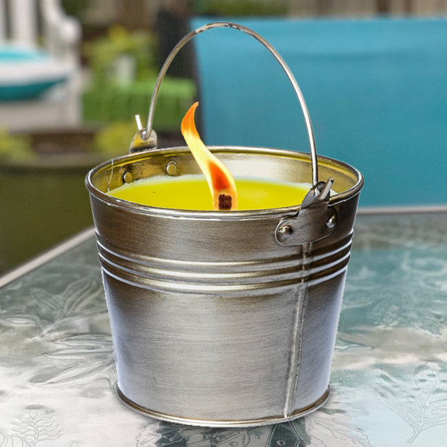 22oz Jumbo Outdoor Citronella Bucket Candle with Handle (Antique Brass)